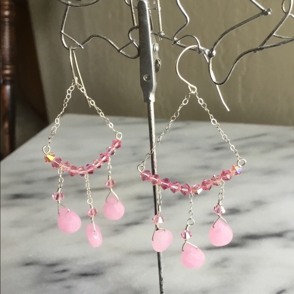 Pink Chandelier Earrings